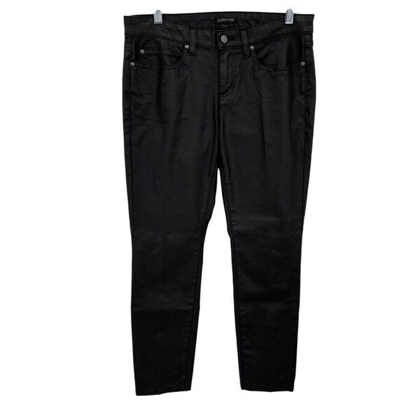 Eileen Fisher Shiny Faux Leather Jeans Black Size 14 / 32" Waist - Picture 1 of 7